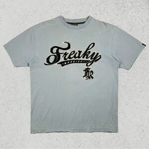 Y2K 2000s Freaky Massive Streetwear Denim Graphic T Shirt